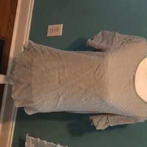 Women’s dress blouse H&M grey and white stripe. Size 14